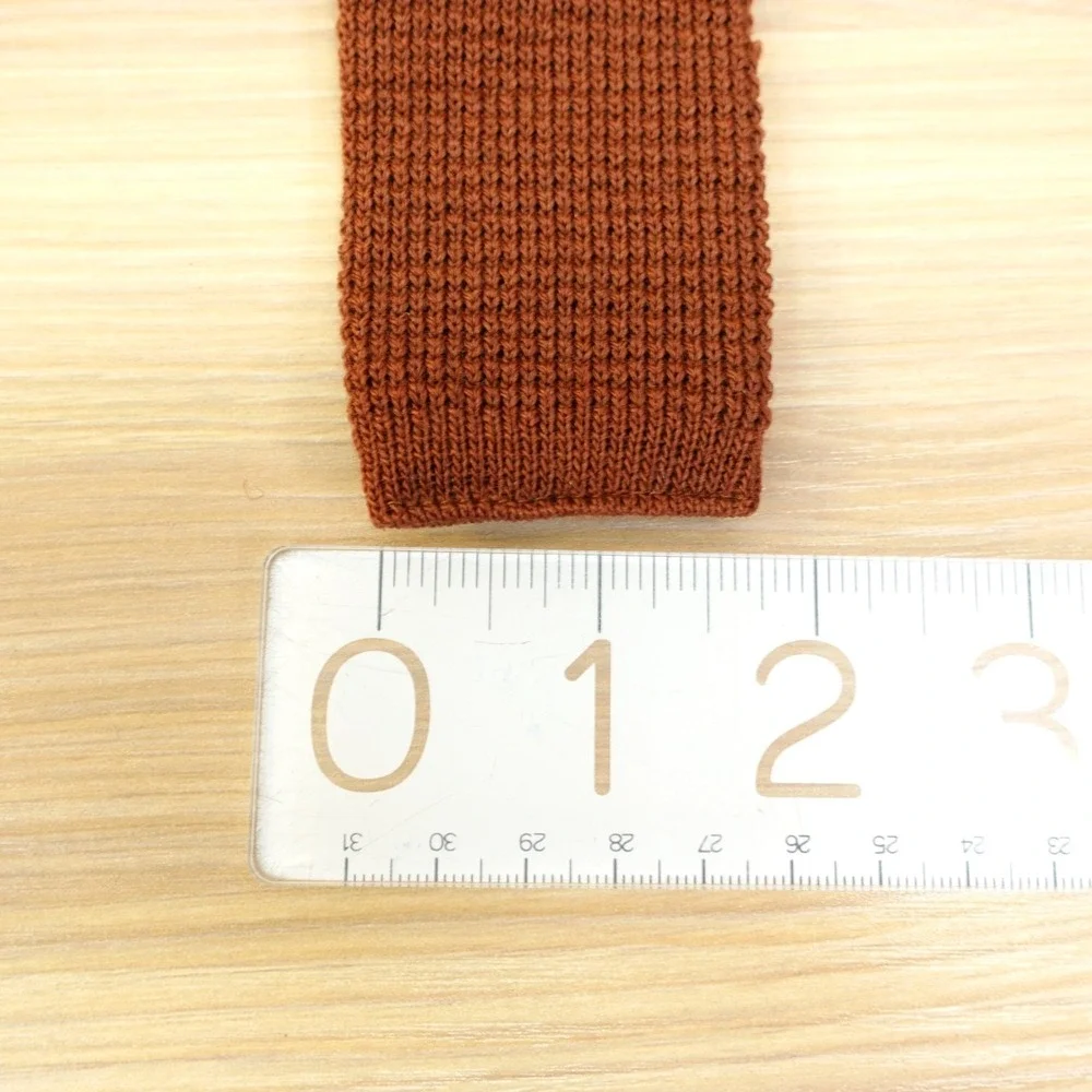 60s Vintage AUSTIN REED Tie Mens Brown Flat Square End Wool Slim Skinny FLAWED
